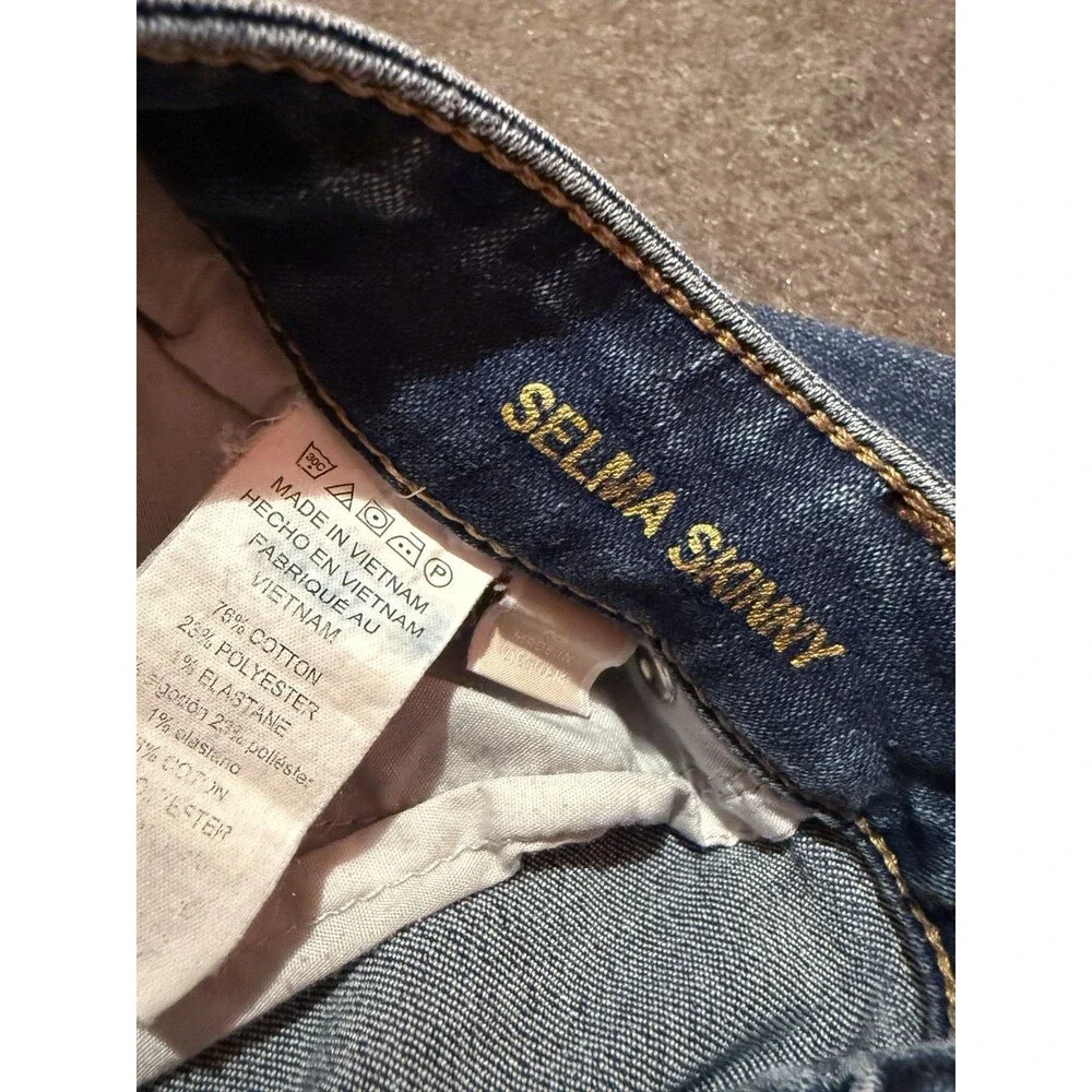 Michael Kors Selma Skinny Jeans Womens 16 Blue Med Wash Slim Stretch Denim Logo